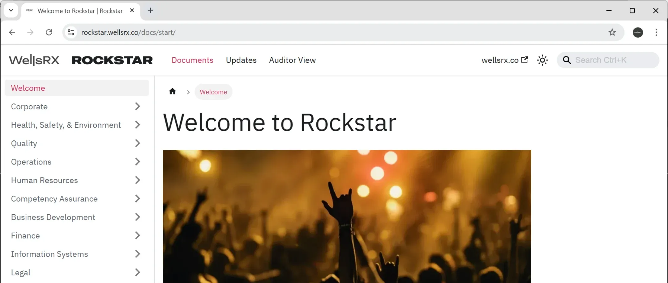 Screenshot of WellsRX Rockstar